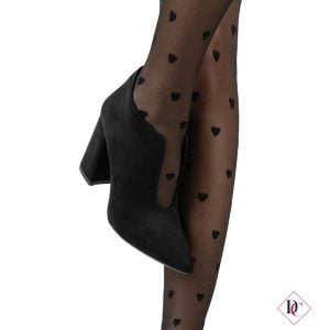 tronchetto nero scamosciato elegante con tacco alto aperto davanti de caro calzature (4)