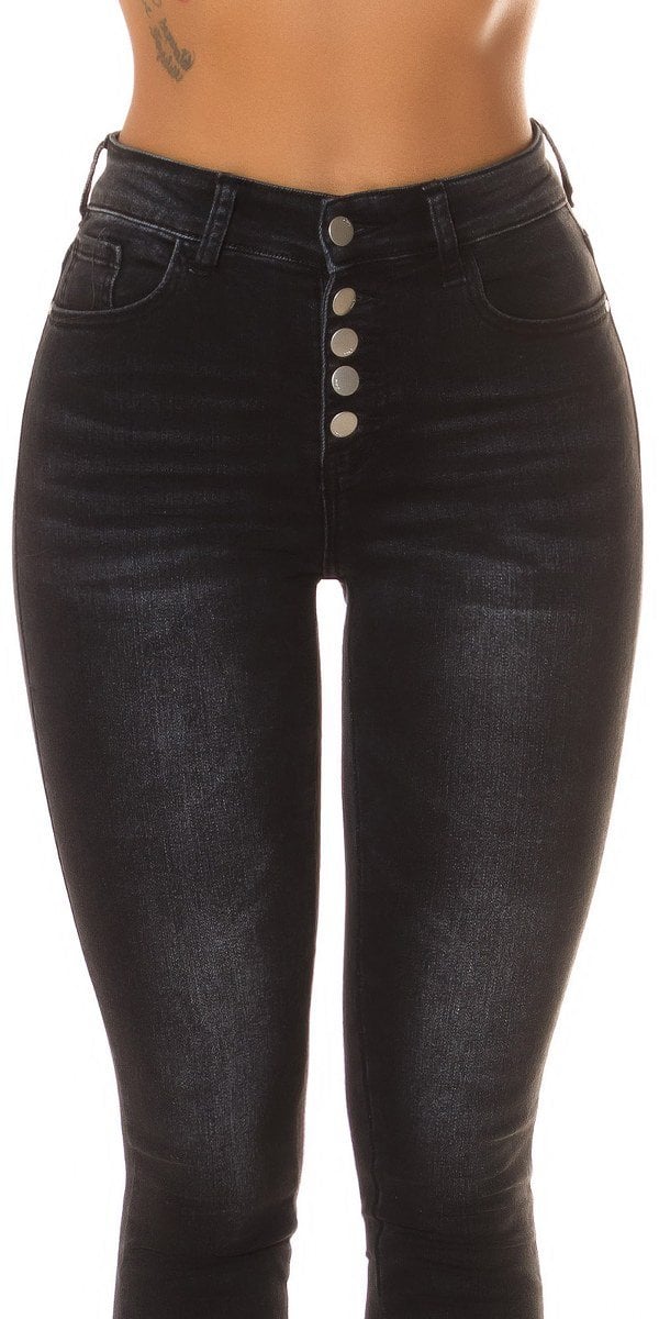 Jeans STARBILD Donna Vita Alta - Straight Fit Con Bottoni, Denim Elasticizzato Comodo E Modellante - Foto 2