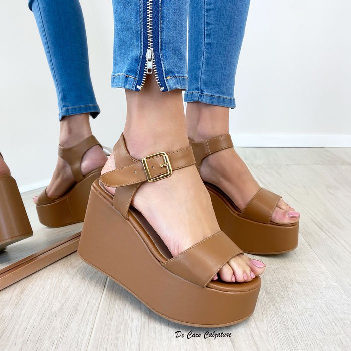QUEEN HELENA RENATO BALESTRA Zeppe Con Cinturino Sandali Platform