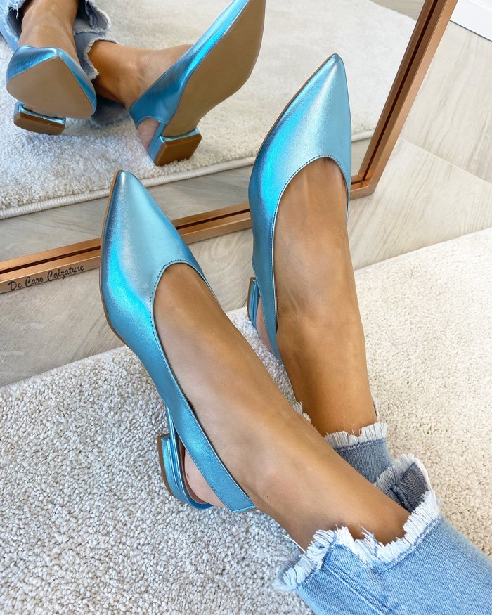 Ballerines Femme En Daim A Pointe P056 - 100% Cuir Made In Italy - Décolleté Chic