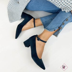 ballerine-scamosciate-blu-con-tacco-e-cinturino-de-caro-calzature
