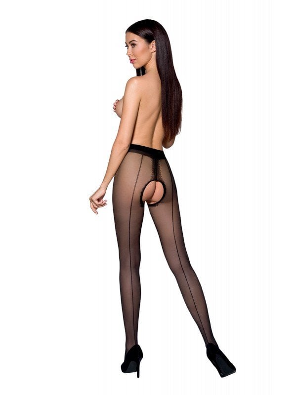 Collant In Pizzo Trasparente Da Donna - A Passo Aperto, Legging Lingerie Sensuale (80% Nylon, 20% Spandex)