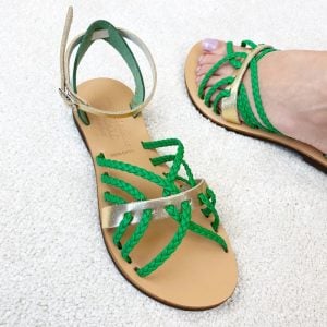 Adelfia फ्लैट स्यान्डल वास्तविक छाला र लुकाइमा हस्तशिल्प