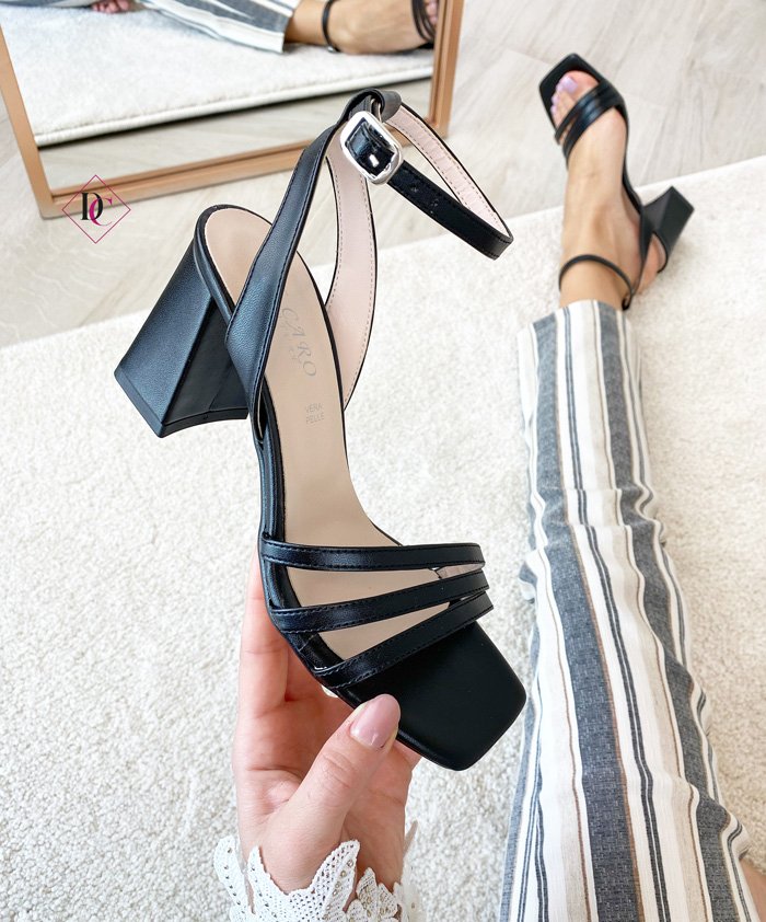 Sandales Glamour Marilyn Noires à Talon 7,5cm - Taille 38 Neuves Avec Boîte