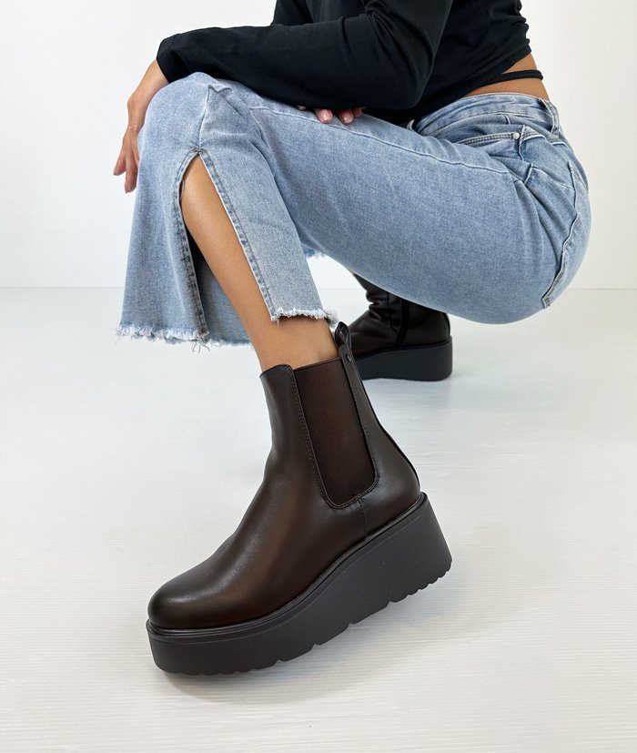 Stivaletti Donna Con Zeppa E Cerniera – Essentials, Tomaia Effetto Vitello, Plantare Memory Foam, Tacco 7 Cm, Antiscivolo - 2