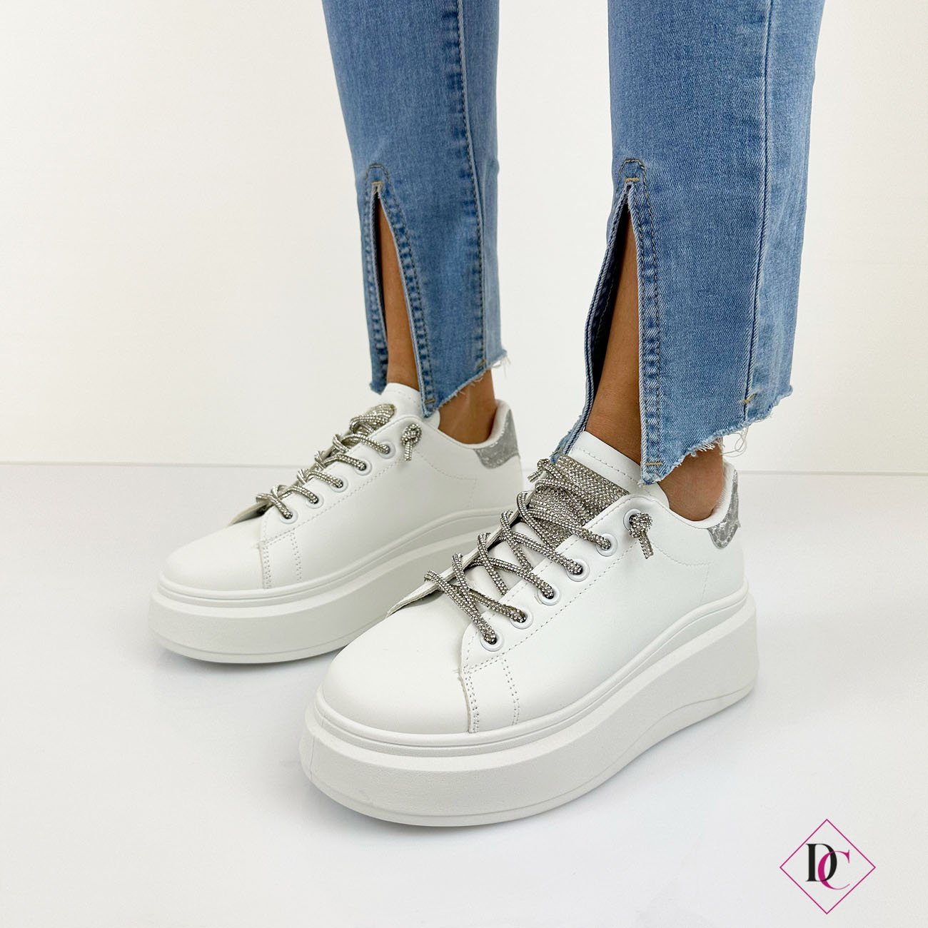 Chaussures Dibrera En Cuir Blanc - Taille 38 Neuves Avec Boîte | Sneakers Luxe Lacets Originaux