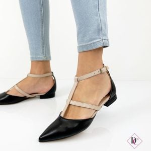 ballerine nere a punta con cinturini made in italy de caro calzature 1