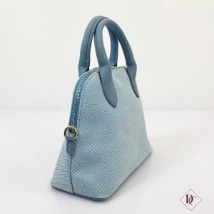 Sommer-Kofferraumtasche aus hellblauem Canvas mit Schultergurt von Caro Calcio 2