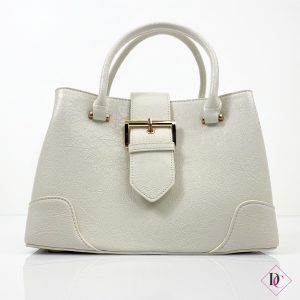 borsa beige pelle ruvida elegante bauletto con tracolla de caro 4