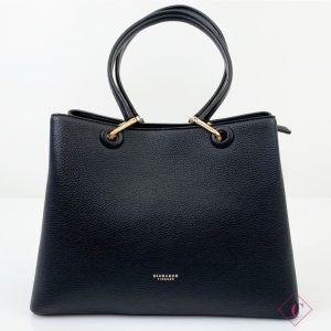 borsa elegante nero shopper grande con tasche interne de caro 1
