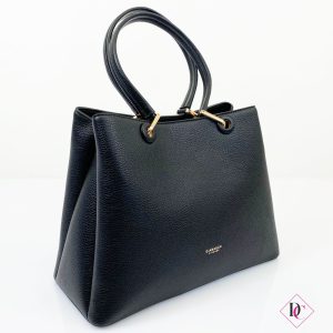 borsa elegante nero shopper grande con tasche interne de caro 2