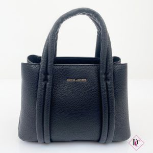 borsa nera eco pelle bauletto a mano con tracolla de caro calzature 2