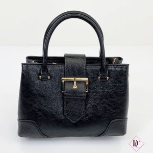 borsa nera elegante bauletto con tracolla de caro 4