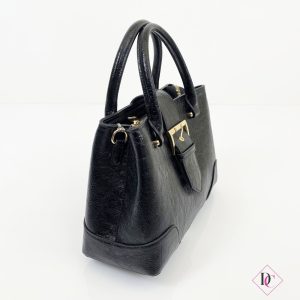 borsa nera elegante bauletto con tracolla de caro