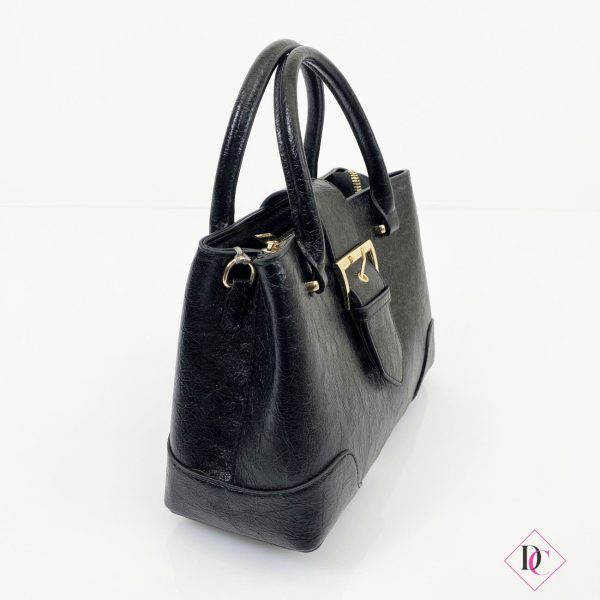 borsa nera elegante bauletto con tracolla de caro