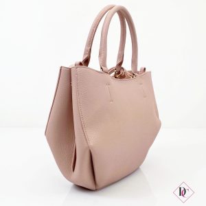 borsa shopper eco pelle rosa grande con tracolla de caro