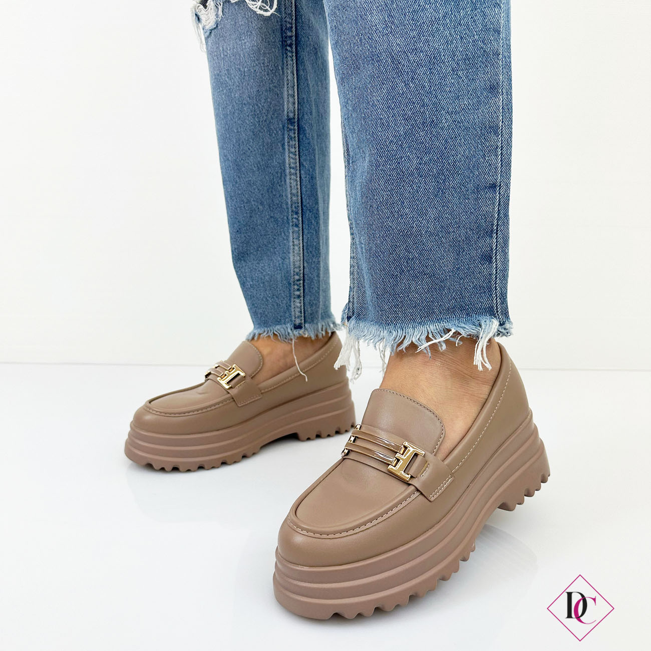 QUEEN HELENA Mocassini Alti Donna Con Zeppa Da 7 Cm - Francesine Platform Eleganti Per Outfit Casual E Formali
