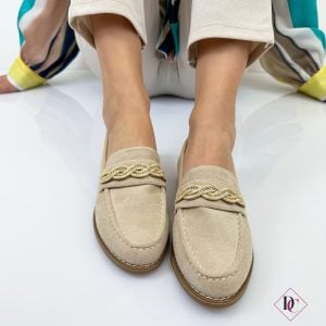 élégants mocassins en daim beige printemps été de caro calcio 1