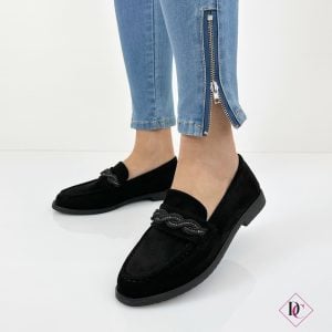 mocassins noirs talon bas printemps été de caro chaussures 3