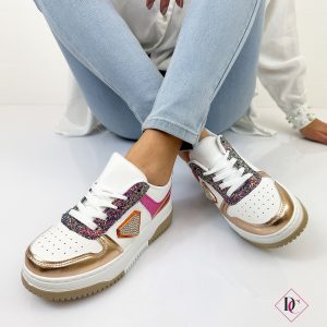 sneakers bianco champagne particolari eleganti de caro calzature 2