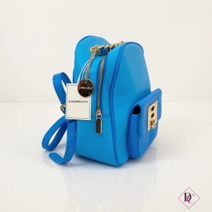 zainetto blu oro eco pelle elegante borsa de caro 3