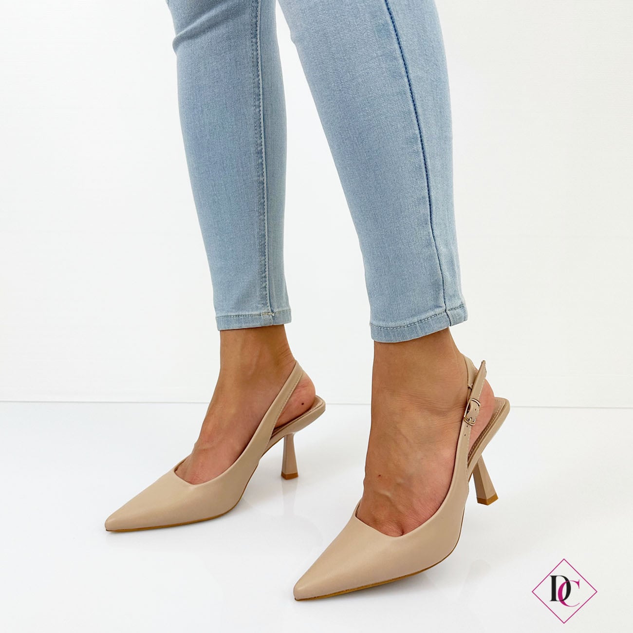 Décolleté Con Tacco Largo Da Donna, Pompe Al Tallone Alto Punta Rotonda Fibbia Scarpe Da Sera Con Plateau Con Cinturino Alla Caviglia Bowknot Moda Nwevqa Beige Numero 33 EU - Foto 10