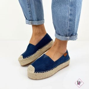 Espadrillas Lorely sneakers in tela con zeppa platform in corda
