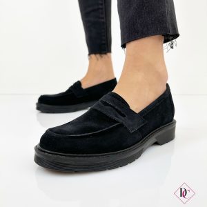 mocassini classici vera pelle camoscio nero giornalieri de caro calzature 4