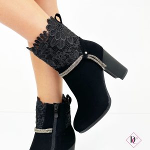 tronchetto nero elegante con tacco alto comodo de caro calzature 2
