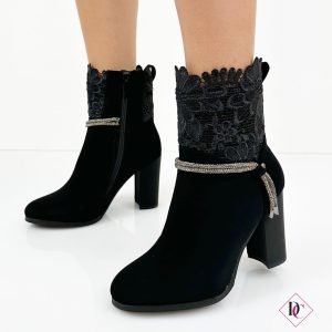 tronchetto nero elegante con tacco alto comodo de caro calzature 4