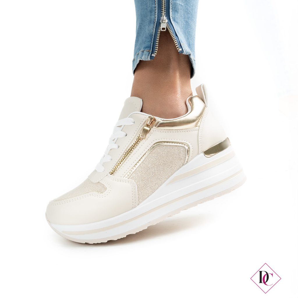 JOMIX Sneakers Donna Con Zeppa Platform – Suola Alta Antiscivolo, Look Elegante, Comode Per Camminate E Lavoro - 3