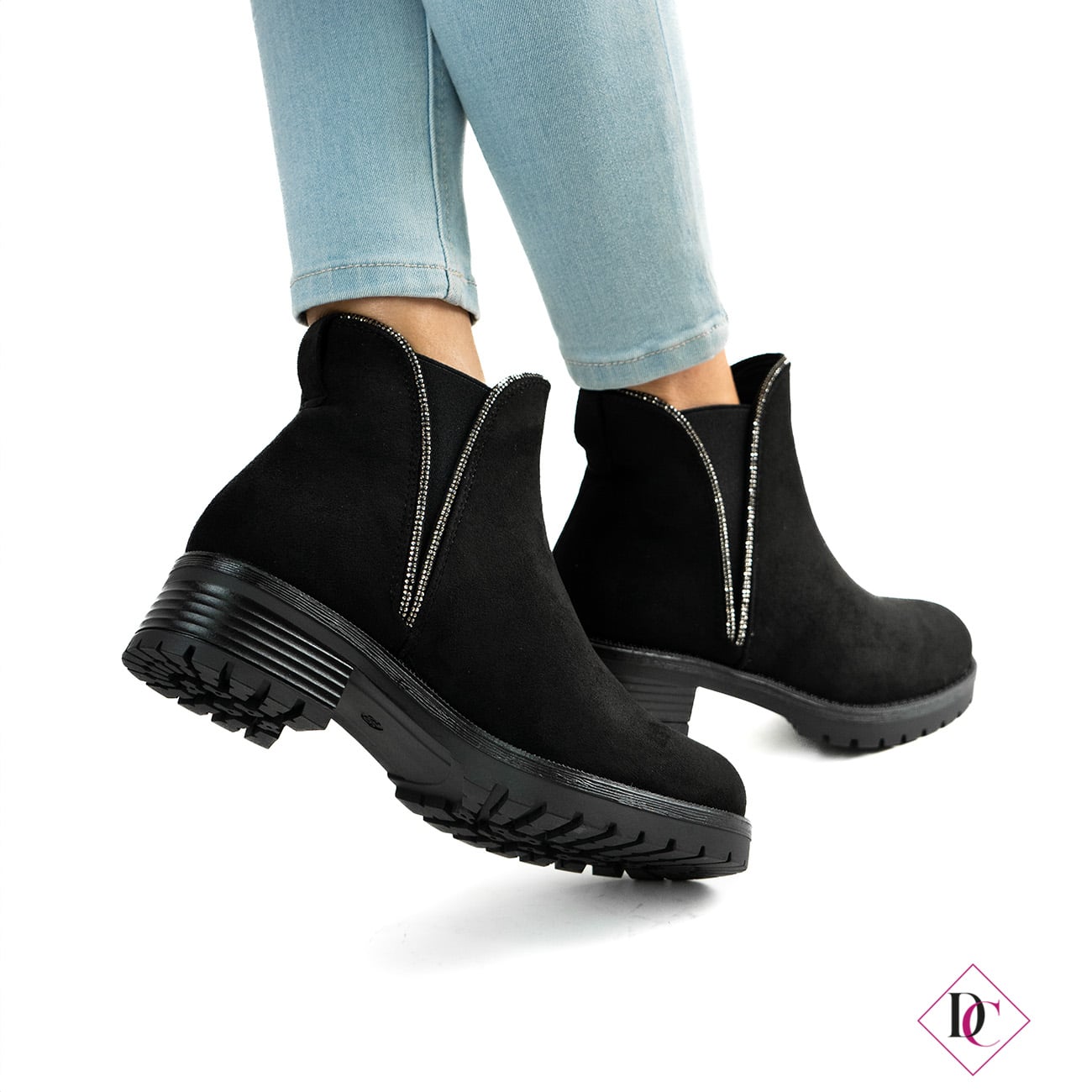 Stivaletti neri da bambina con bordo in peluche e fibbia CARRERA | Scarpe&Scarpe
