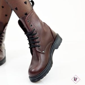 anfibi bassi con lacci vera pelle bordeaux stivali made in italy de caro calzature 1