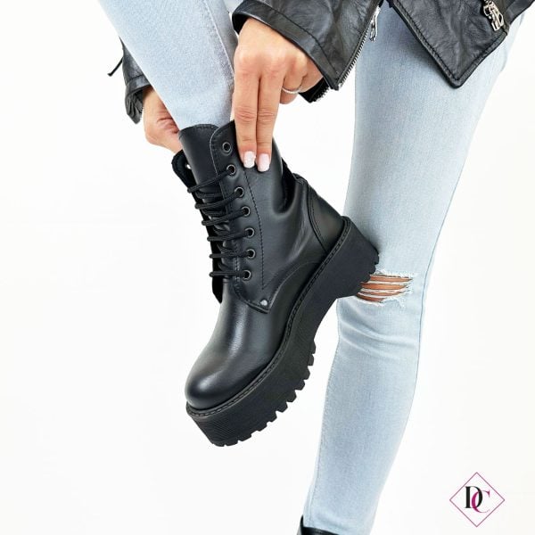 Genuine leather platform boots best sale