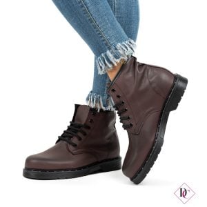 anfibi mini bordeaux vera pelle caviglia bassa e borchie de caro calzature (3)