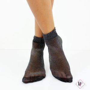 Calzini Glitter elasticizzati satinati calze corte moda