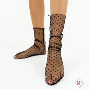 calzini trasparenti pois piccoli neri calze moda de caro calzature 1