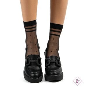 mocassini eco pelle nero con tacco alto e fibbia de caro calzature (7)