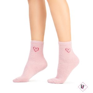 calzini caldi pelosi rosa con cuore de caro calzature (4)