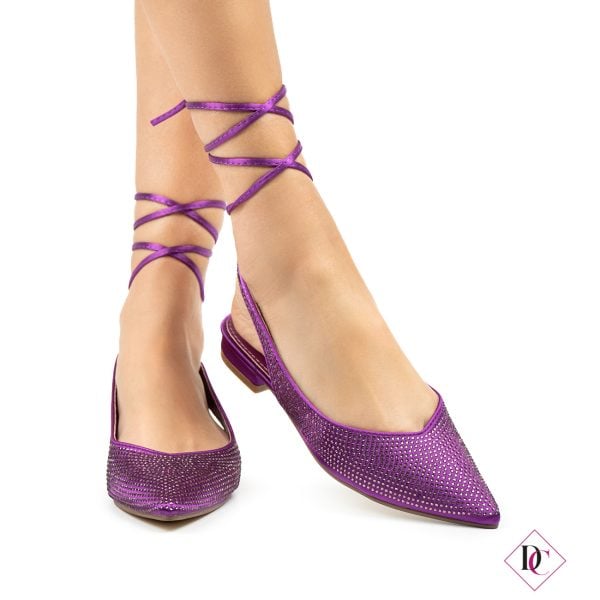 décolleté alla schiava tacco basso viola ballerine eleganti de caro calzature (1)