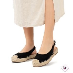sandali espadrillas nero ballerine slingback in rafia de caro calzature (2)
