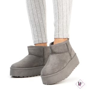 scarponcini camoscio grigio caldi con pelliccia interna de caro calzature (5)