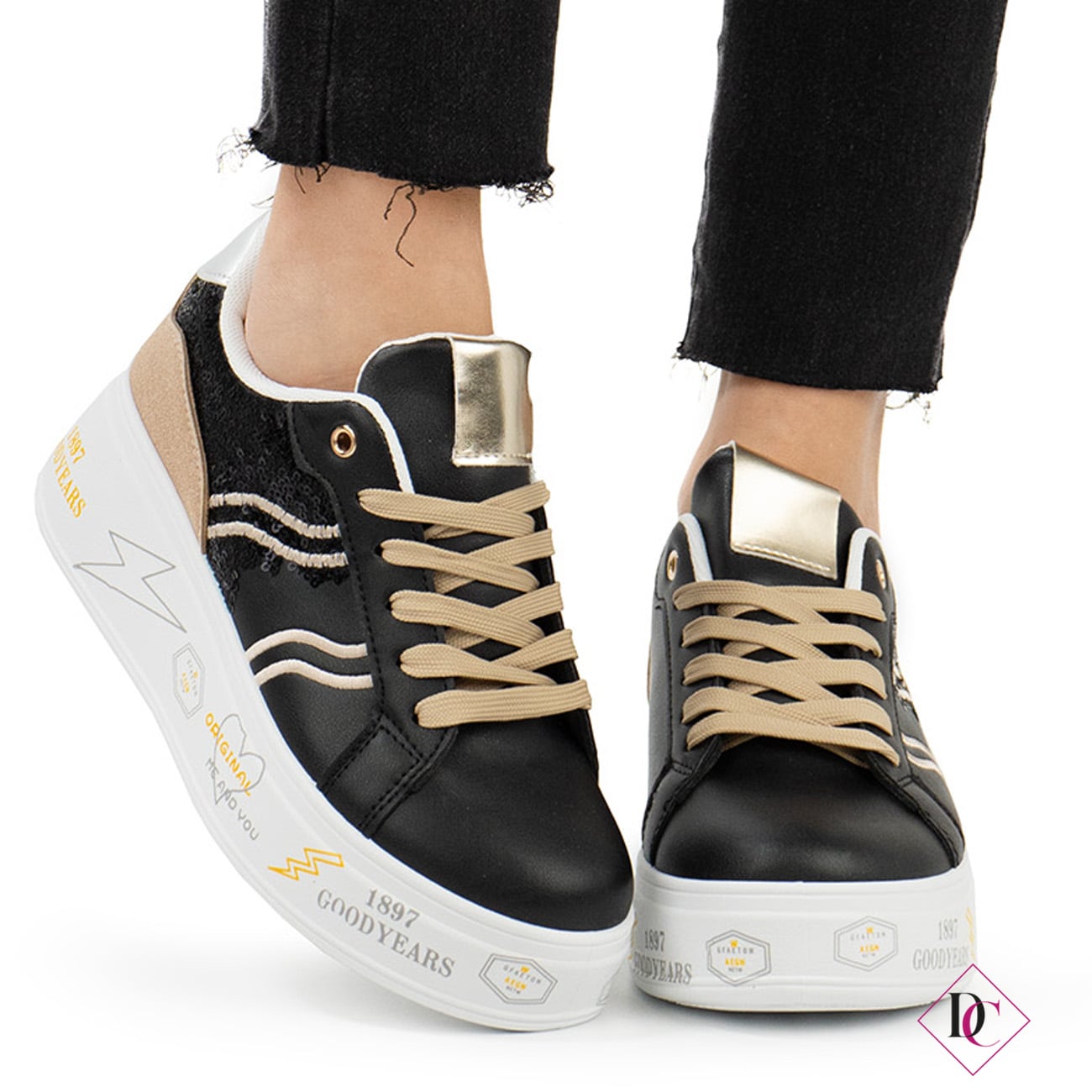 sneakers con zeppa 8 cm