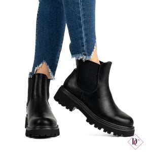 stivaletti beatles neri con elastici laterali anfibi bassi de caro calzature (3)