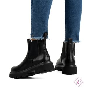 stivaletti beatles neri con elastici laterali anfibi bassi de caro calzature (4)