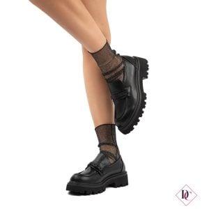 elegante schwarze Öko-Leder-Loafer mit bequemen Absätzen de Caro-Schuhen (4)