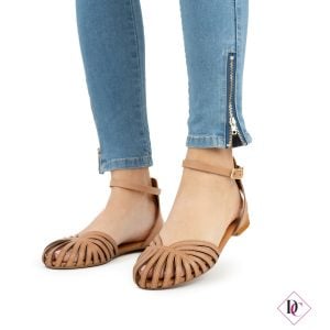 sandali bassi vera pelle e cuoio punta semi chiusa nude de caro calzature (2)