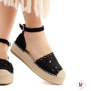 sandali espadrillas nero con zeppa comoda in corda de caro calzature (4)