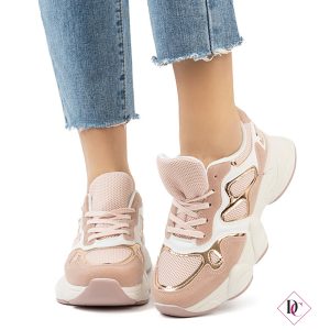sneakers rosa ginniche passeggio con zeppa alta in gomma de caro calzature (3)