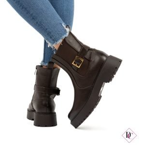 stivaletti marrone con tacco basso anfibi gambale elasticizzato de caro calzature (2)
